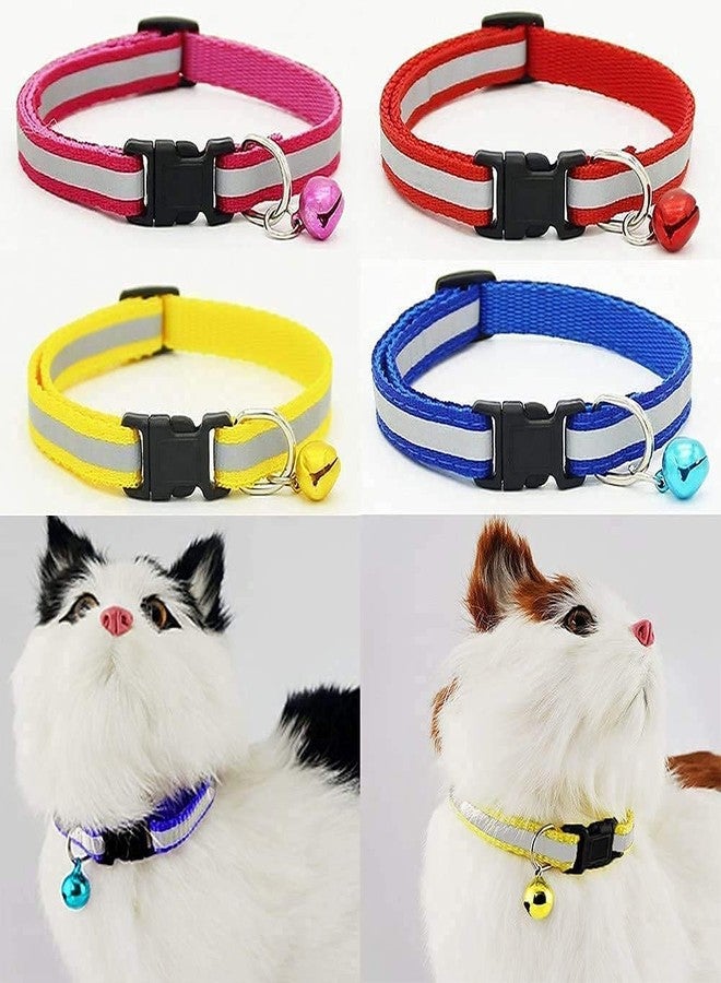 Perfect Reflective Cat Collar for Indoor & Outdoor Use, Strong Cat Belt, Adjustable & Durable, Accessories for Cats - Color May Vary (Pack of 4) - Image 4