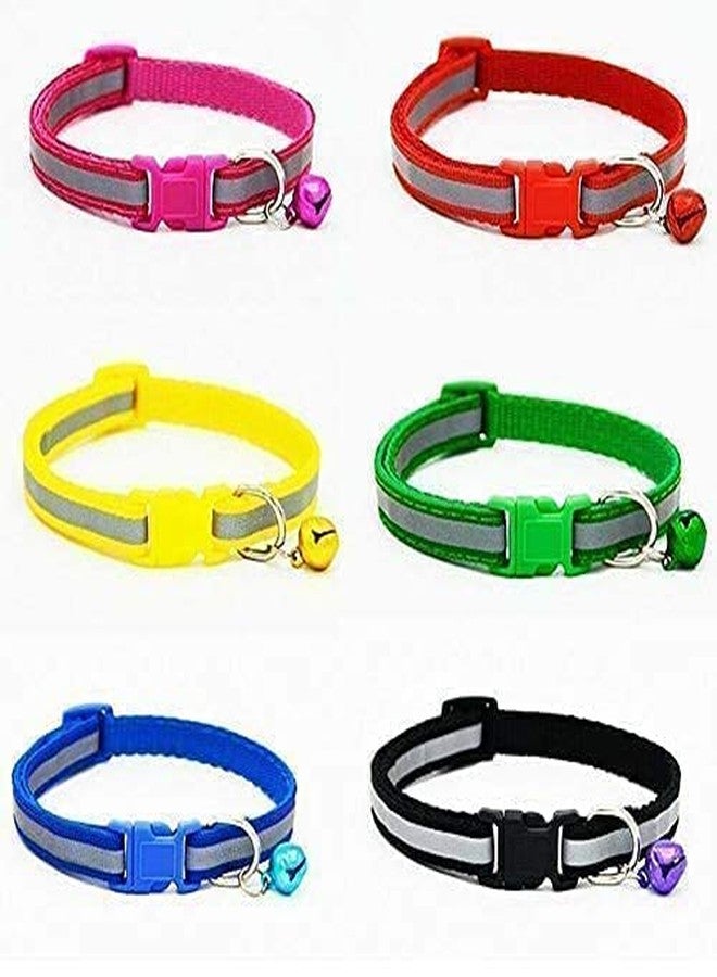 Perfect Reflective Cat Collar for Indoor & Outdoor Use, Strong Cat Belt, Adjustable & Durable, Accessories for Cats - Color May Vary (Pack of 4) - Image 1