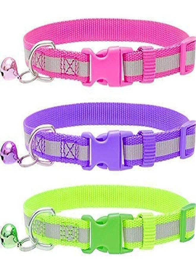 Perfect Reflective Cat Collar for Indoor & Outdoor Use, Strong Cat Belt, Adjustable & Durable, Accessories for Cats - Color May Vary (Pack of 4) - Image 3