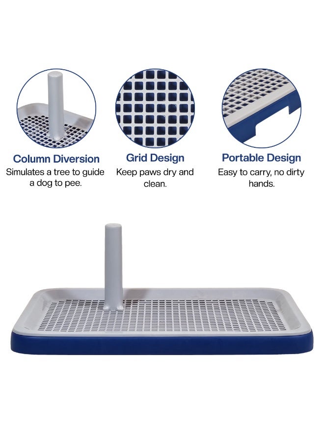 NNC PETS Dog toilet training tray for small to medium dogs, Plastic dog pee pad holder with Pee guide post, Grid design, and Portable design, Ideal for Indoor/Outdoor use, 51 cm (Blue) - Image 3