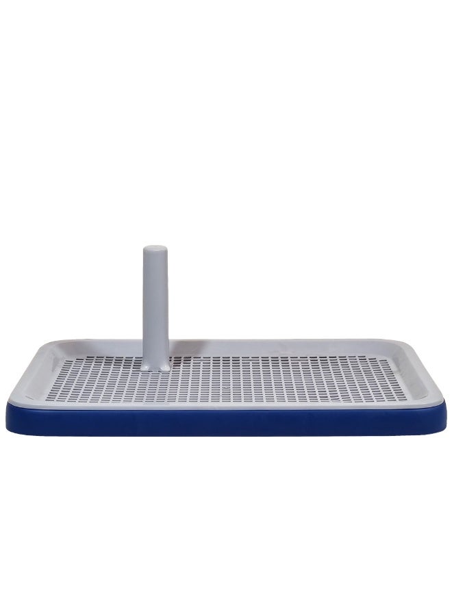 NNC PETS Dog toilet training tray for small to medium dogs, Plastic dog pee pad holder with Pee guide post, Grid design, and Portable design, Ideal for Indoor/Outdoor use, 51 cm (Blue) - Image 1