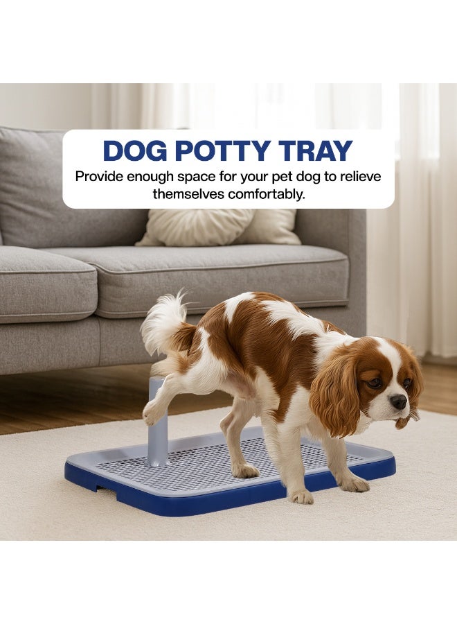 NNC PETS Dog toilet training tray for small to medium dogs, Plastic dog pee pad holder with Pee guide post, Grid design, and Portable design, Ideal for Indoor/Outdoor use, 51 cm (Blue) - Image 5