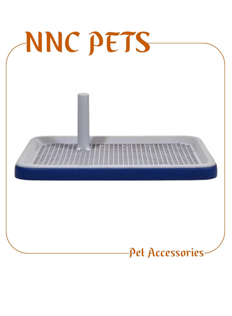 NNC PETS Dog toilet training tray for small to medium dogs, Plastic dog pee pad holder with Pee guide post, Grid design, and Portable design, Ideal for Indoor/Outdoor use, 51 cm (Blue) - Image 1
