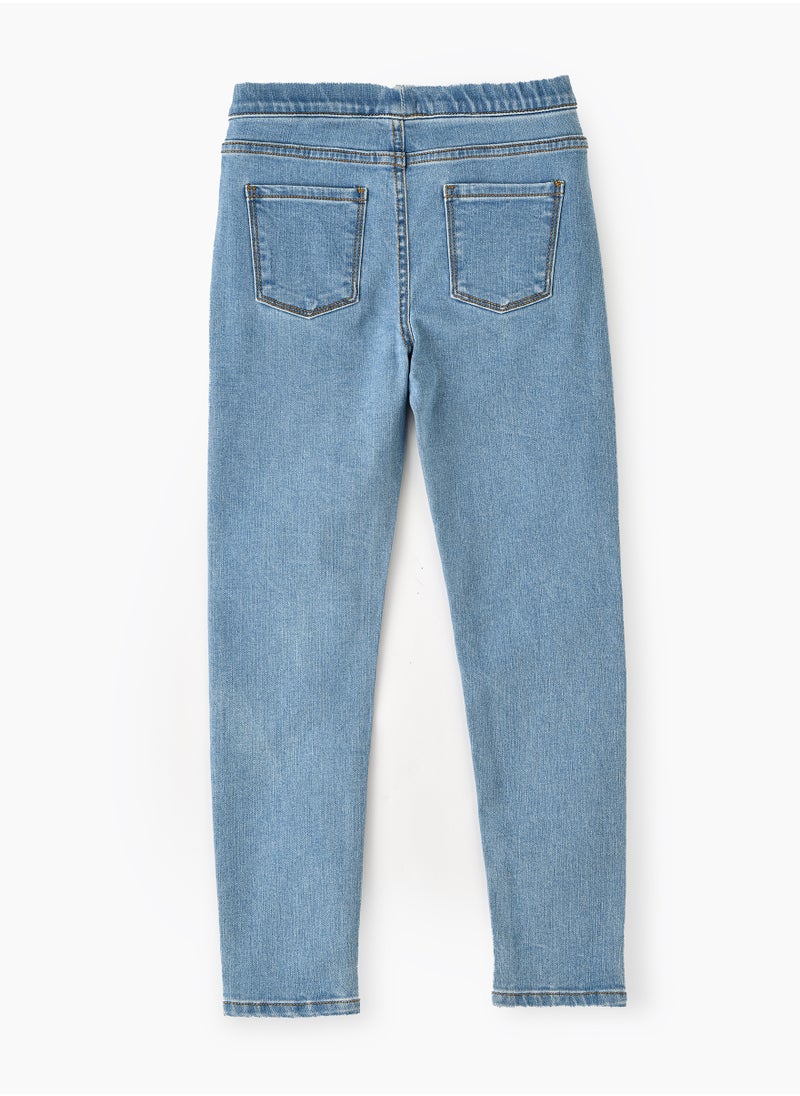Jelliene - Jelliene Girls Basic Denim Jeggings, Soft and Comfortable Cotton-Blend Denim Jeggings for Girls, Perfect for Everyday Wear - Image 1