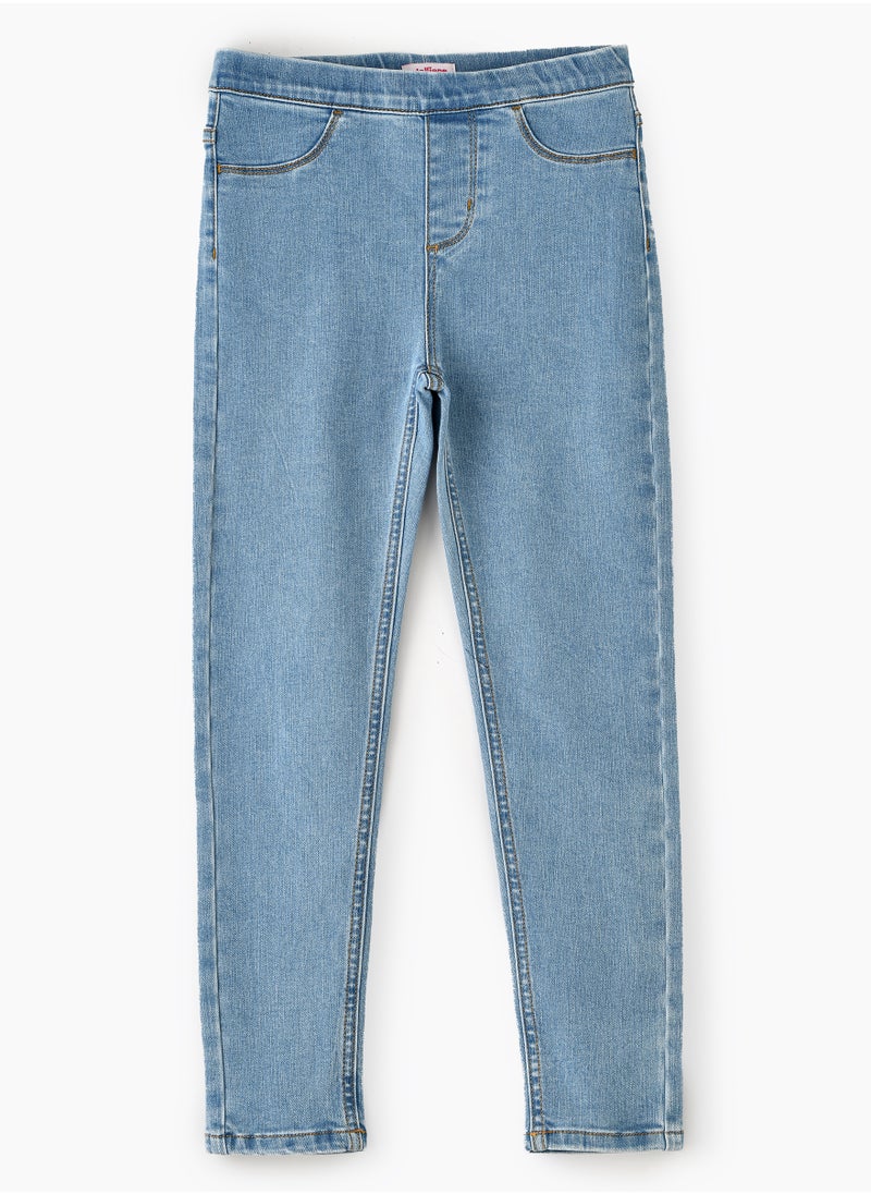 Jelliene - Jelliene Girls Basic Denim Jeggings, Soft and Comfortable Cotton-Blend Denim Jeggings for Girls, Perfect for Everyday Wear - Image 1