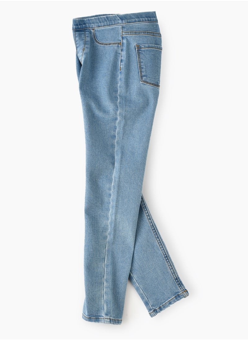 Jelliene - Jelliene Girls Basic Denim Jeggings, Soft and Comfortable Cotton-Blend Denim Jeggings for Girls, Perfect for Everyday Wear - Image 1