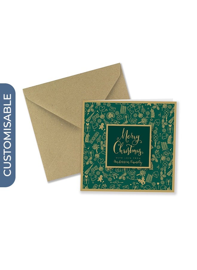 Share the Love - Personalised Merry Christmas Greeting Card - Elegant Design with Custom Message Option - Image 1