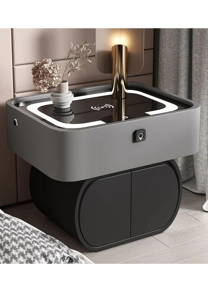 Nightstand | LED bedside table and wireless charger - Grey