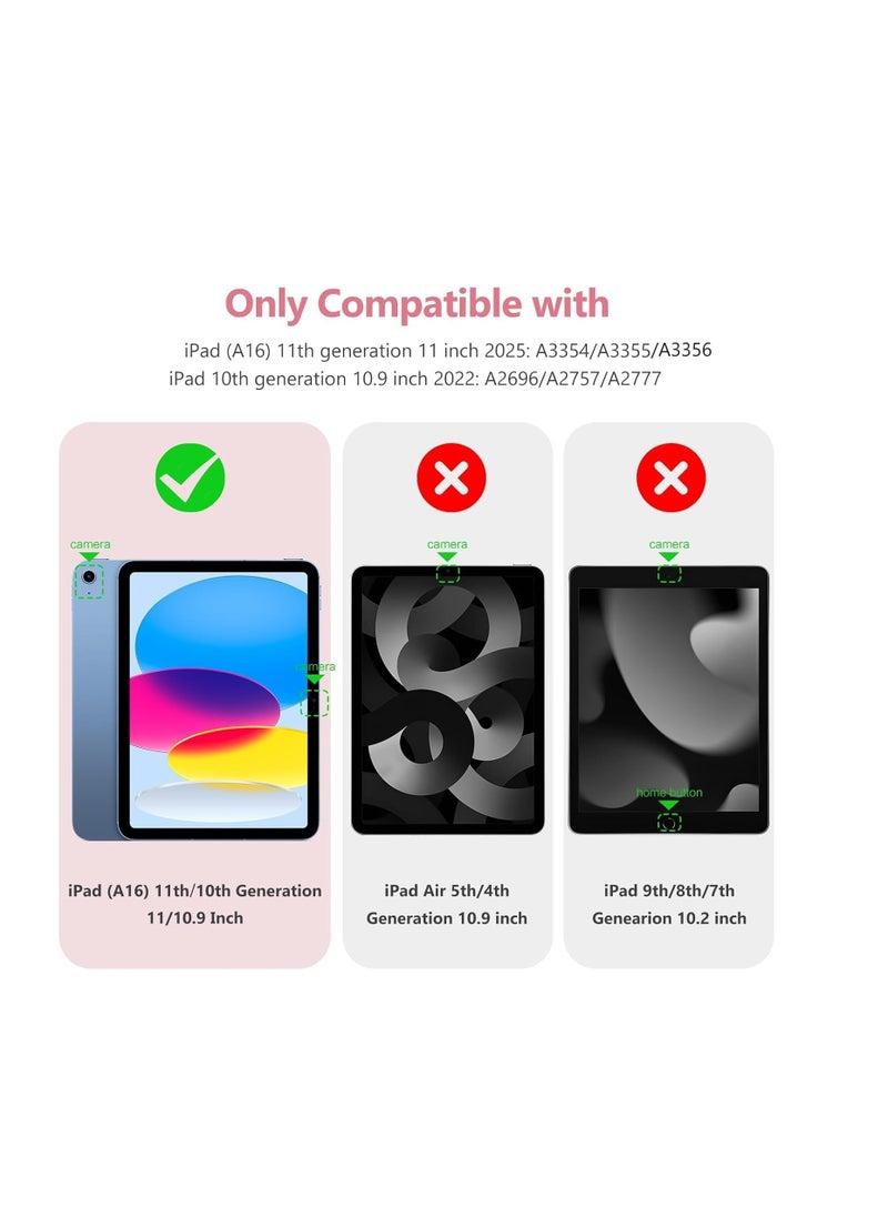 MHM - Case Compatible with iPad (A16) 11th Generation 2025/10.9 with Pencil Holder, Smart Trifold Cover with Soft TPU, Auto Wake/Sleep, Clear  Blue - Image 1