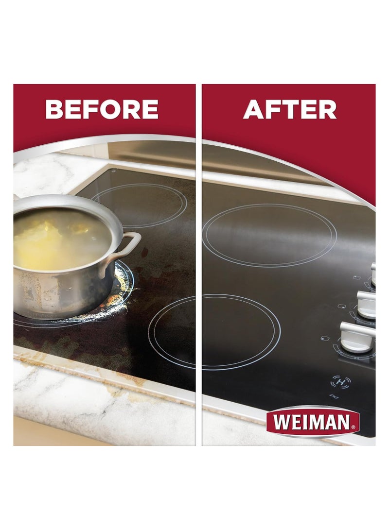 Weiman Ceramic & Glass Cooktop Cleaner - Heavy Duty Cleaner and Polish [ 10 Ounce Bottle and 3 Scrubbing Pads ] - Image 3