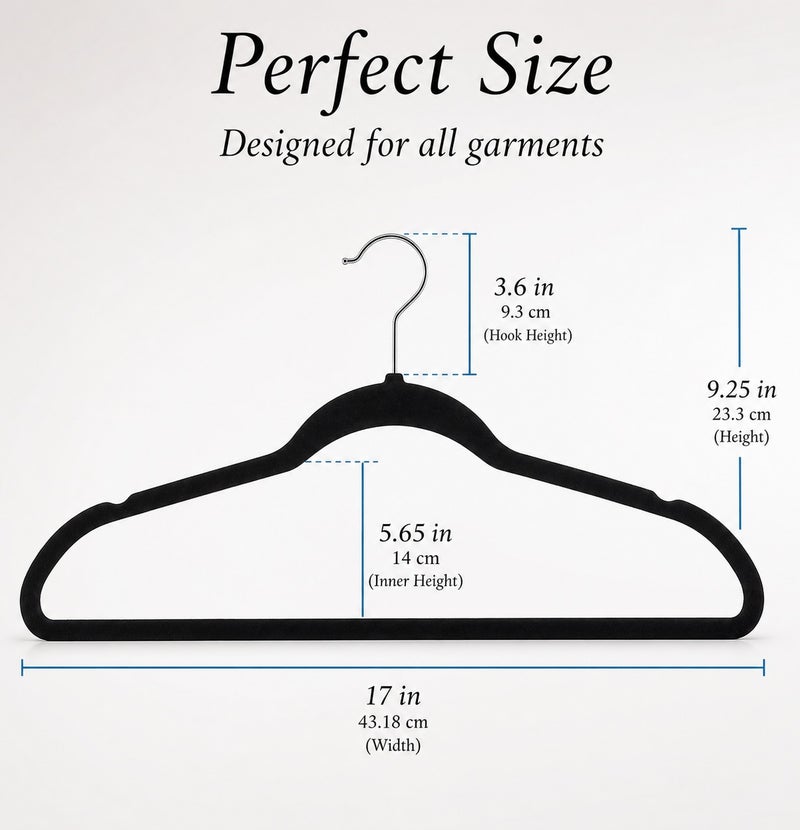 Homesmiths Slim Velvet Non-Slip Suit Hangers, Black, 7-Pack, Space-Saving Closet Hangers for Suits, Jackets, Shirts & Dresses - Image 4