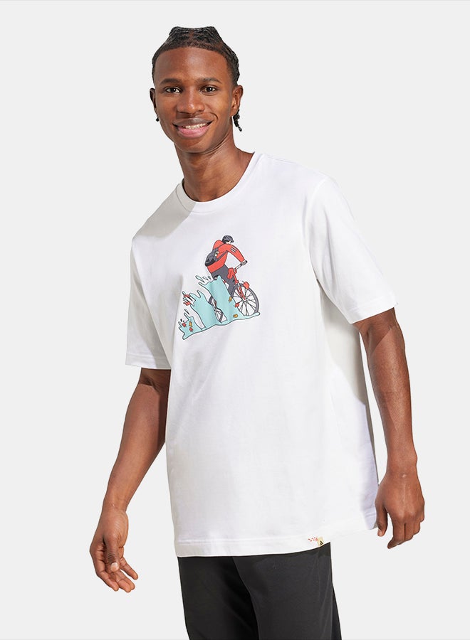Adidas Doodle Hunt Bike Graphic T-Shirt - Image 4