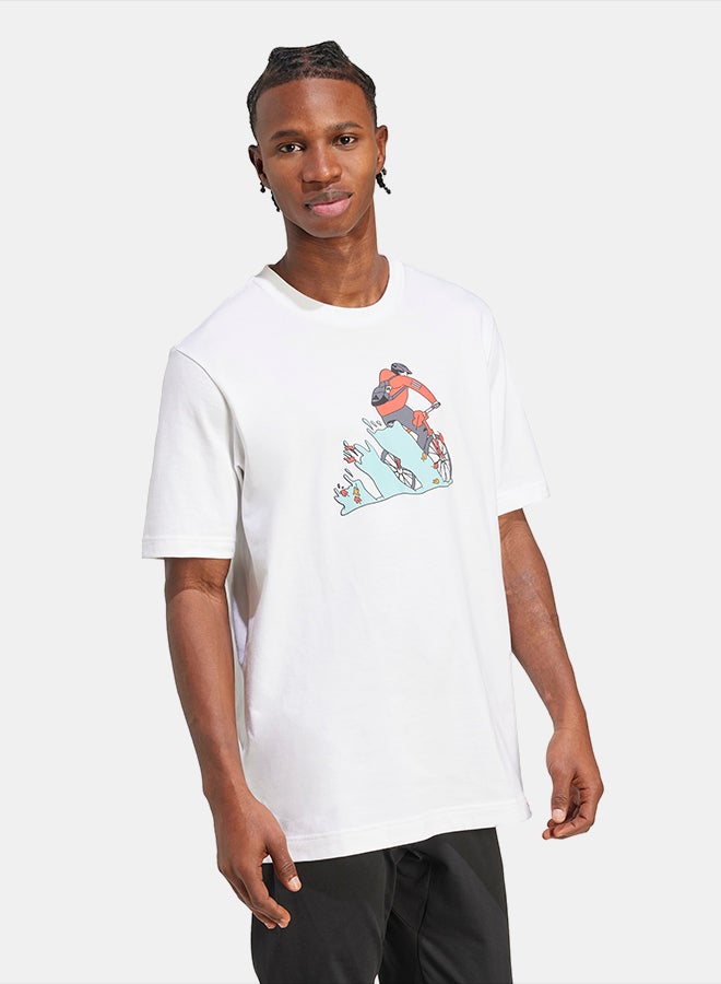 Adidas Doodle Hunt Bike Graphic T-Shirt - Image 1