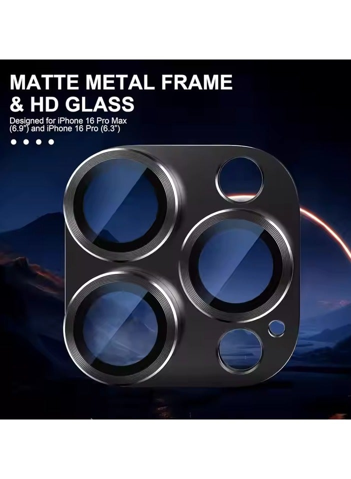 For iPhone 16 Pro/iPhone 16 Pro Max Camera Lens Protector [Drop Protection] [Full Coverage] [3D Metal] [Case Friendly] Tempered Glass Camera Cover for iPhone 16 Pro Max—Titanium Black  - Image 2