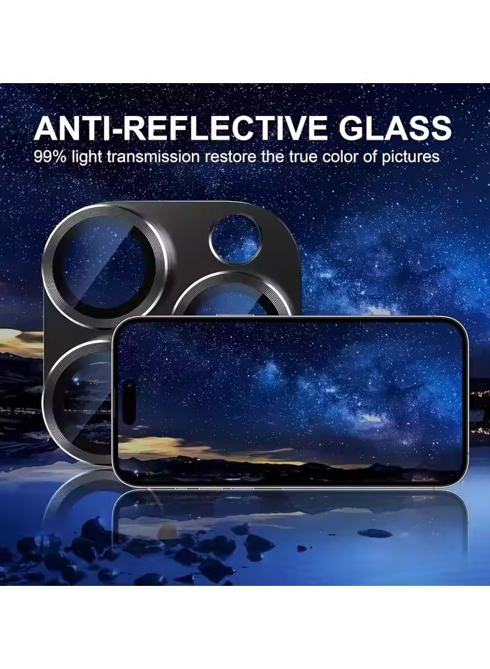 For iPhone 16 Pro/iPhone 16 Pro Max Camera Lens Protector [Drop Protection] [Full Coverage] [3D Metal] [Case Friendly] Tempered Glass Camera Cover for iPhone 16 Pro Max—Titanium Black  - Image 4