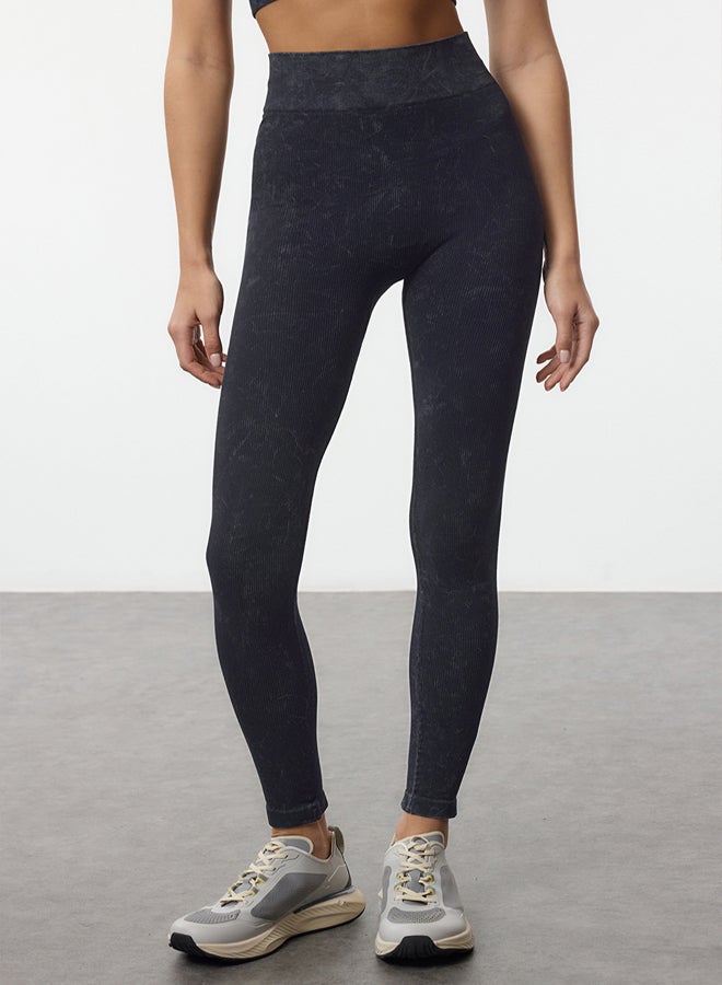 trendyol Dark Navy Washed Seamless Full Length Knitted Sports Leggings TWOAW20TA0071  - Image 5