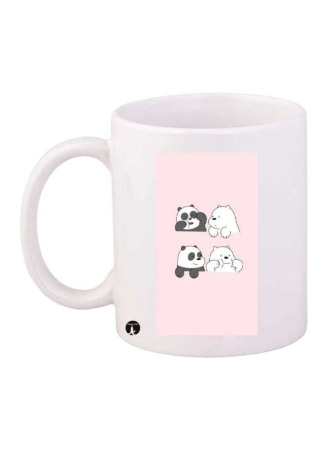 RKN We Bare Bears Printed Coffee Mug White/Black/Pink - Image 2