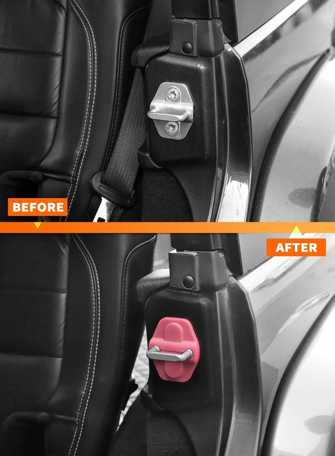 Savadicar Pink Interior Accessories - Door & Tailgate Latch Striker Trim Set for 2018-Present Jeep Wrangler JL JLU 4XE & Gladiator JT - Solid Color Interior Decor Upgrade Option, 6-Piece - Image 5