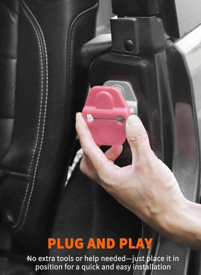 Savadicar Pink Interior Accessories - Door & Tailgate Latch Striker Trim Set for 2018-Present Jeep Wrangler JL JLU 4XE & Gladiator JT - Solid Color Interior Decor Upgrade Option, 6-Piece - Image 4