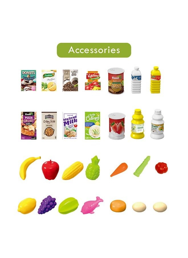 Little Story 56- Pieces Role Play Market Shopping Cart Toy Set - Pink  - Image 4