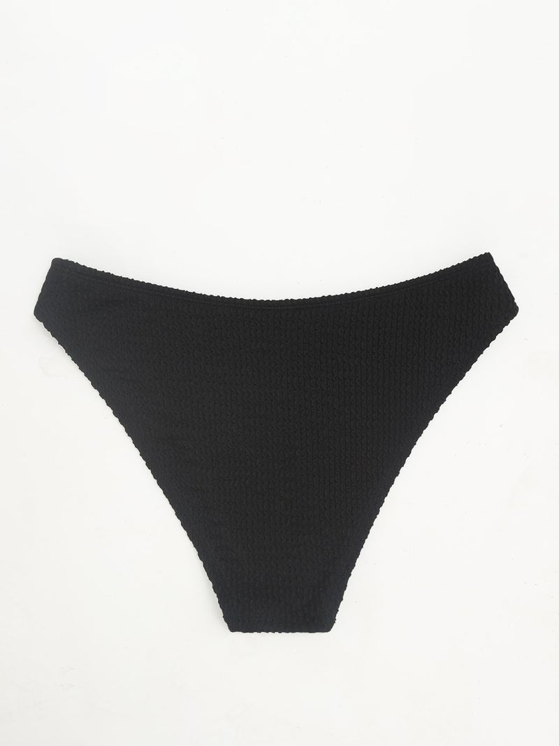2024 New Pure Color Sexy and Export Swimsuit Bikini Low-Waist Wrinkled Fabric Basic Swimming Trunks - Image 4