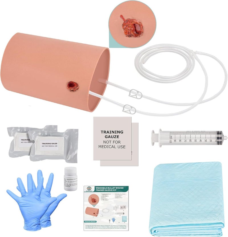 MedEduQuest Wound Packing Trainer Kit Stop The Bleed Kit for hemostasis Training Wearable Bullet Wound Sleeve Trainer for Medical Education - Image 1