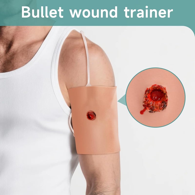 MedEduQuest Wound Packing Trainer Kit Stop The Bleed Kit for hemostasis Training Wearable Bullet Wound Sleeve Trainer for Medical Education - Image 2