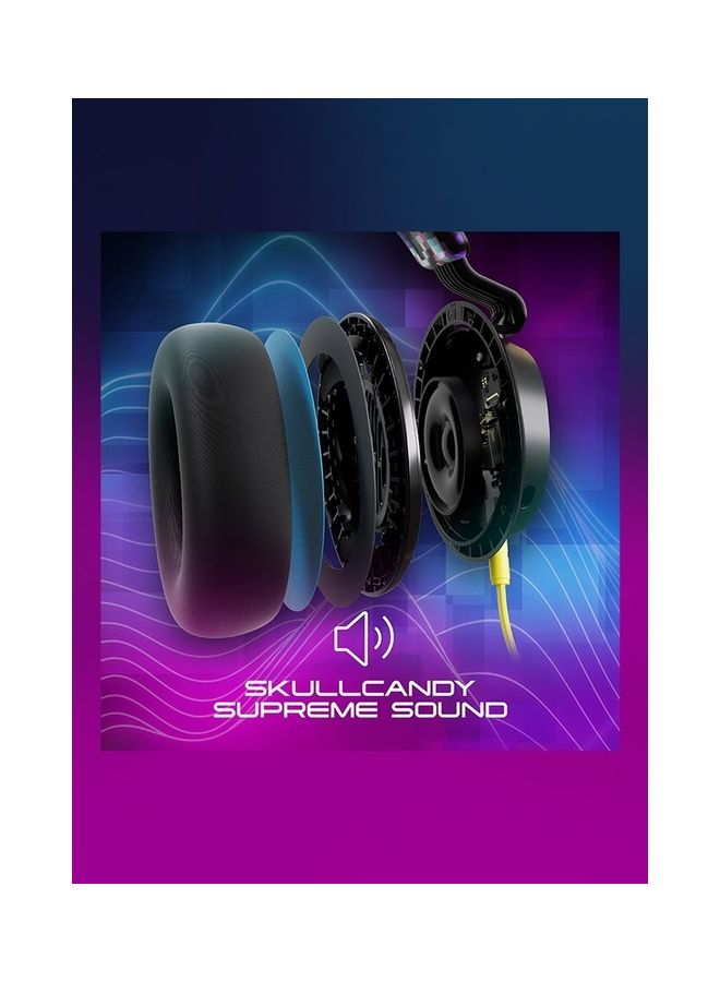 Skullcandy SLYR Wired Over-Ear Gaming Headset for PC, PlayStation, PS4, PS5, Xbox - Black/Multicolour Digi-Hype - Image 2