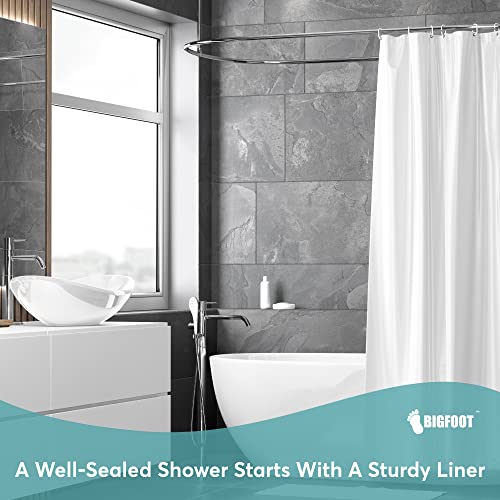 BIG FOOT BigFoot Shower Curtain Liner – 72 x 72 PEVA Light Weight Shower Curtain with 12 Rustproof Metal Grommet and 3 Magnetic Weights – Odor Free and Compatible with Standard Showers, Clear - Image 2