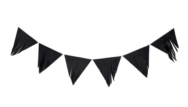WP WANNA PARTY Wanna Party Striped Black Tassel Bunting - 3 Meters  - Image 1