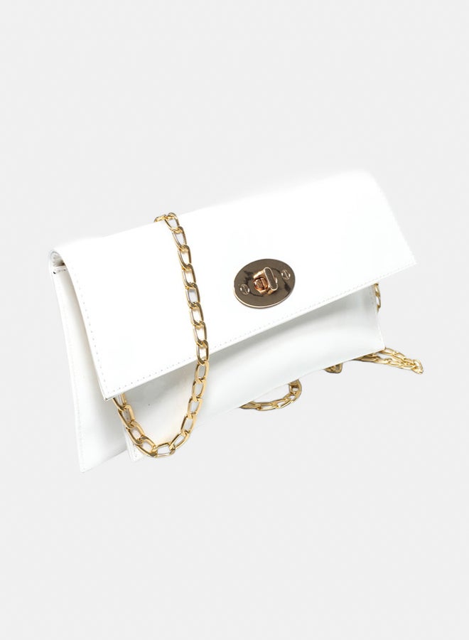 Glitter Women Bag with Cross Hand - White - Image 2