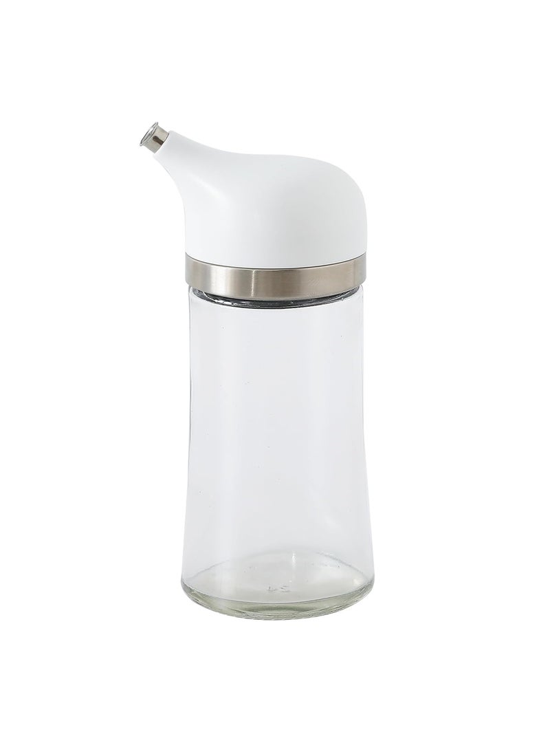 Kuber Industries Kuber Industries 140ml Small Glass Ghee/Oil Dispenser for Kitchen with Leakproof Lid | Vinegar & Oil Jar Container | Kitchen Oil Bottle | Oil Can Bottle | Vinegar Dispenser | White-1060137WH  - Image 2