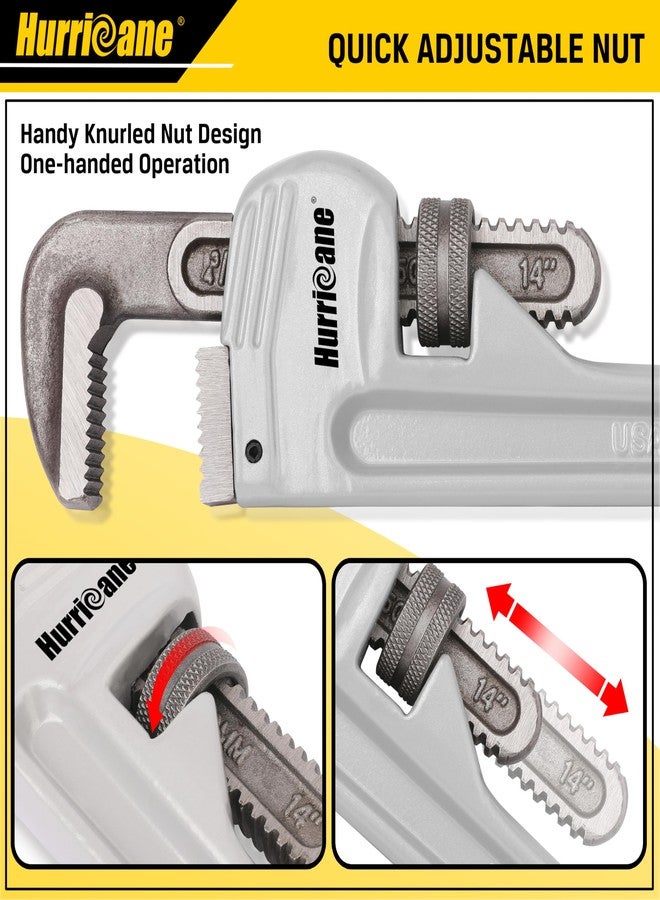 هوريكان مجموعة مفاتيح أنابيب ألومنيوم من هوريكان، مكونة من 3 قطع، 10 بوصة، 14 بوصة، 18 بوصة، مجموعة مفاتيح سباكة قابلة للتعديل شديدة التحمل، أخف وزنًا بنسبة 40%، نطاق استخدام أوسع - Image 5