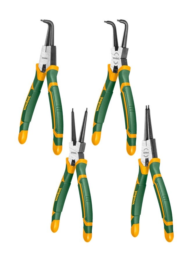 Jadever 4-Piece Circlip Pliers, 7-Inch Snap Ring Pliers Set, Straight & Bent Jaw (Internal/External), 5/64" Tip Diameter, Fit for Ring Remover/Retaining - Image 1
