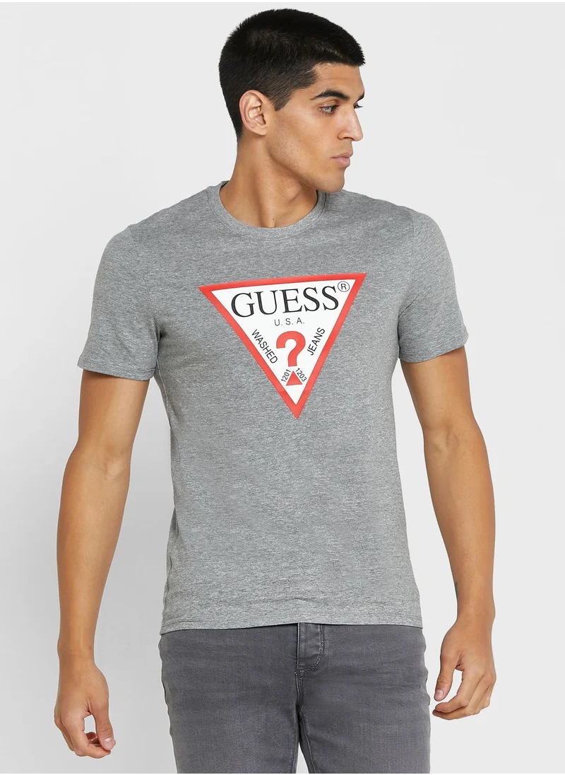 GUESS Logo Crew Neck T-Shirt