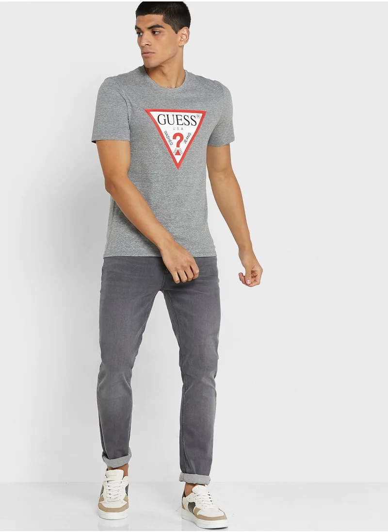 GUESS Logo Crew Neck T-Shirt