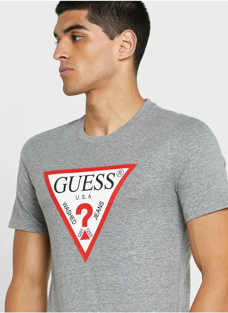 GUESS Logo Crew Neck T-Shirt