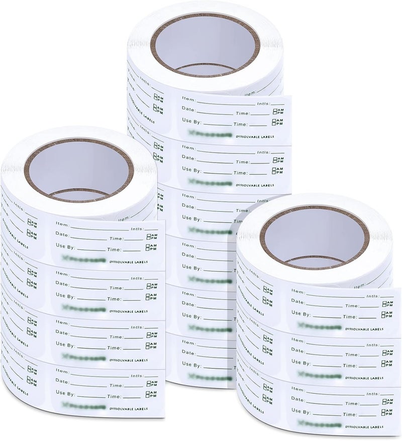 Outus 7500 Pieces Food Labels for Containers 1 x 2 Inch Expiration Date Stickers Waterproof Meal Prep Dissolvable Food Storage Labels Freezer Tape Easy to Write for Home Kitchen Restaurant Supplies - Image 1