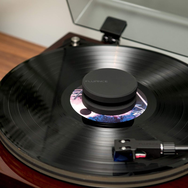 Fluance HiFi Vinyl Record Weight Stabilizer High Mass 760 gram Steel LP Disc Turntable Accessory with Antiresonance Rubberized Coating and Protective Velvet Pad for Vibration Damping (RW03) - Image 5