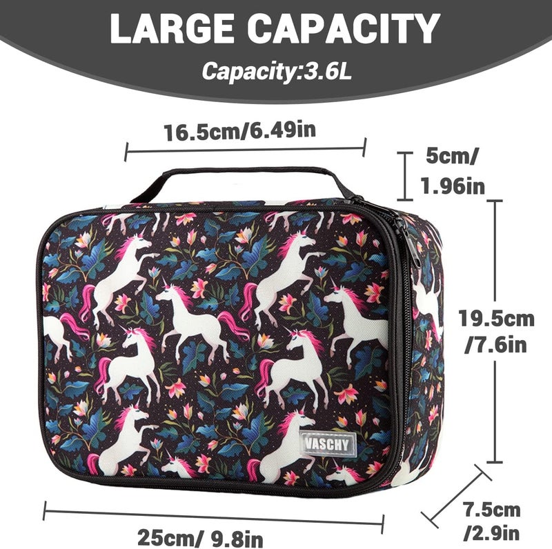 VASCHY Large Pencil Case, Pen Pouch Bag with Detachable Layers for Girls Portable Aesthetic Maker Holder with Big Compartment and Top Handle Desk Organizer for Adult Women College Office White Horse - Image 2