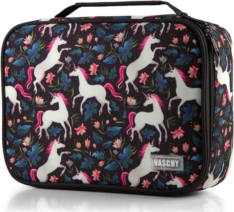 VASCHY Large Pencil Case, Pen Pouch Bag with Detachable Layers for Girls Portable Aesthetic Maker Holder with Big Compartment and Top Handle Desk Organizer for Adult Women College Office White Horse - Image 1