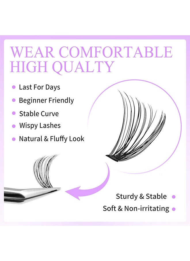 Depend - Long And Soft Stem Premade Volume Fans Fake False Eyelashes Grafting Natural Easy To Use Easy Fan Volume D Curl Lightweight Extension For Home DIY Salon For Pros And Beginners 4D (9-16mm Mix) - Image 1