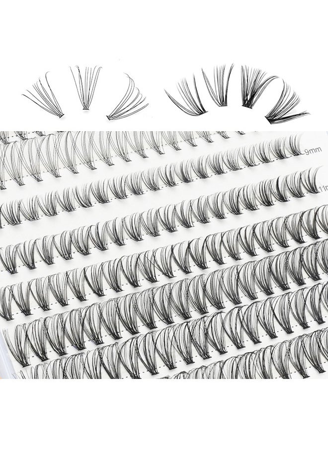 Depend - Long And Soft Stem Premade Volume Fans Fake False Eyelashes Grafting Natural Easy To Use Easy Fan Volume D Curl Lightweight Extension For Home DIY Salon For Pros And Beginners 4D (9-16mm Mix) - Image 1