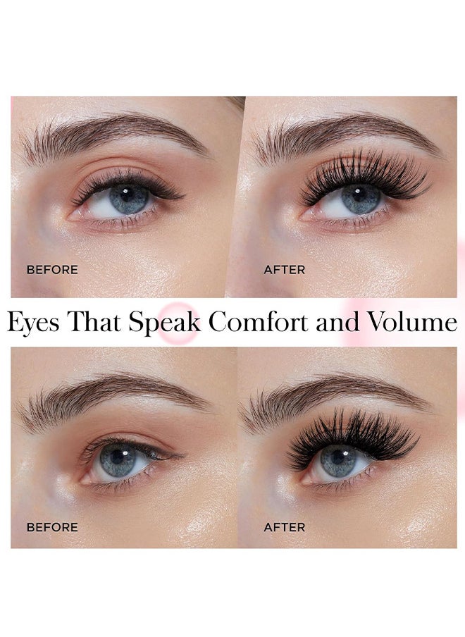 Depend - Long And Soft Stem Premade Volume Fans Fake False Eyelashes Grafting Natural Easy To Use Easy Fan Volume D Curl Lightweight Extension For Home DIY Salon For Pros And Beginners 4D (9-16mm Mix) - Image 1