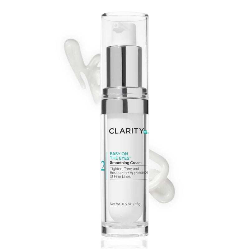 ClarityRx Easy On The Eyes Smoothing Eye Cream, Natural Plant-Based Anti-Aging Under Eye Cream for Dark Circles, Contains Hyaluronic Acid, Paraben & Cruelty Free (0.5oz) - Image 1