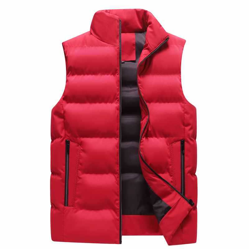 Plus-Size Men'S Vest, Stand Collar, Sleeveless Thickened Warm Vest Jacket - Image 1