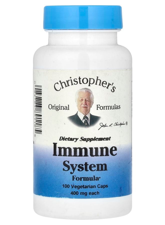 Christopher's Original Formulas Immune System Formula 400 mg 100 Vegetarian Caps (200 mg Per Cap) - Image 1