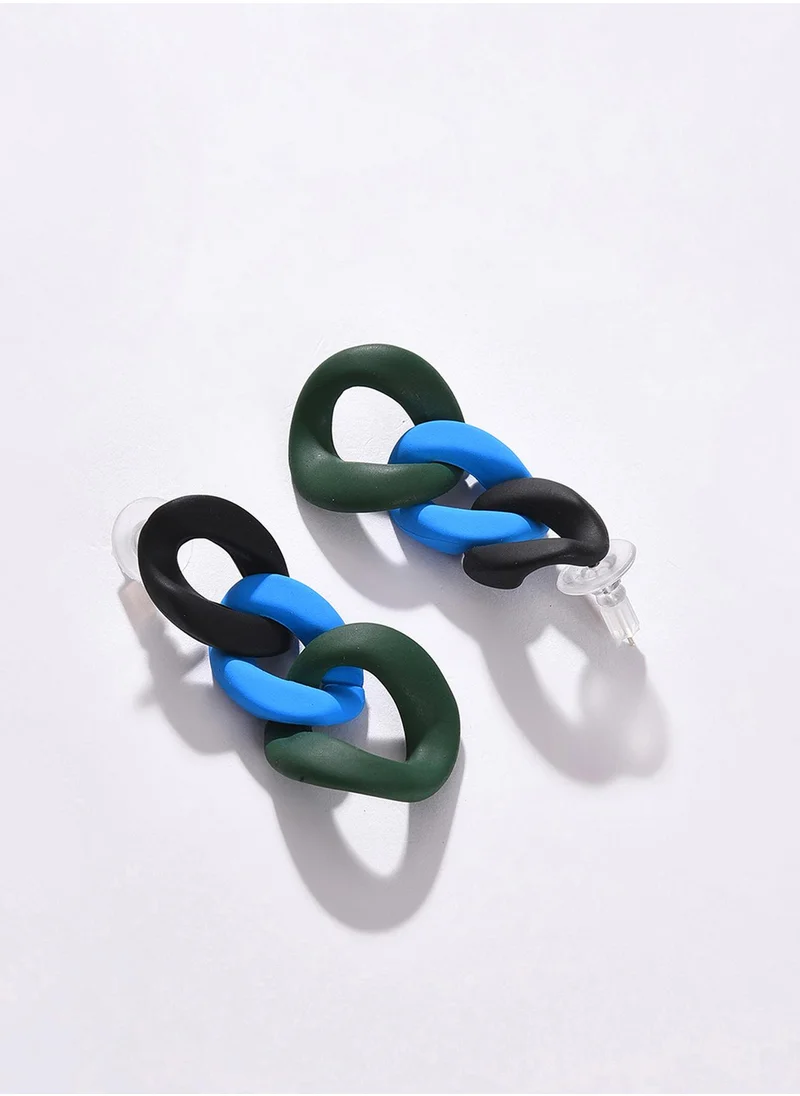 SOHI Multicoloured Contemporary Drop Earrings