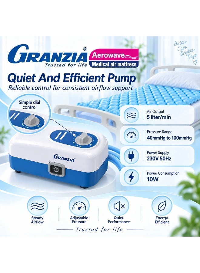  جرانزيا مرتبة هوائية طبية GRANZIA Aerowave مقاس Twin قابلة للنفخ من PVC مع مضخة هواء قابلة للضبط وطقم إصلاح - Image 2