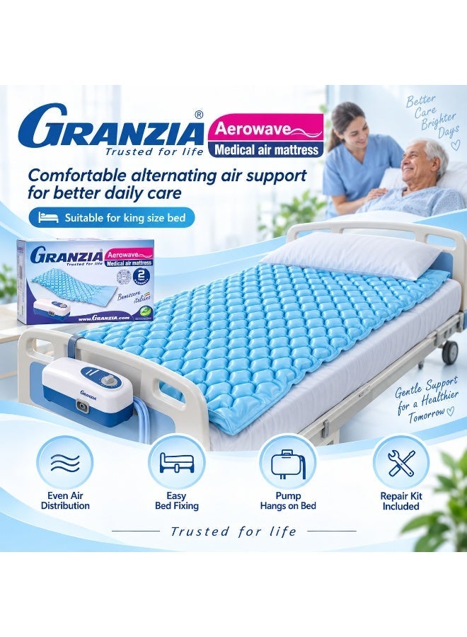  جرانزيا مرتبة هوائية طبية GRANZIA Aerowave مقاس Twin قابلة للنفخ من PVC مع مضخة هواء قابلة للضبط وطقم إصلاح - Image 3